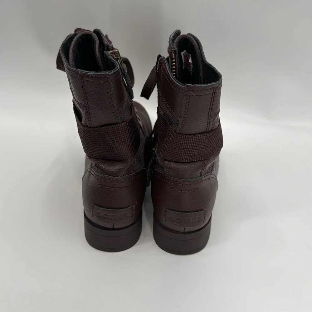 Sorel Women's Brown Emelie Conquest Boots Size 5 Zipper and Lace Up - Picture 3 of 14